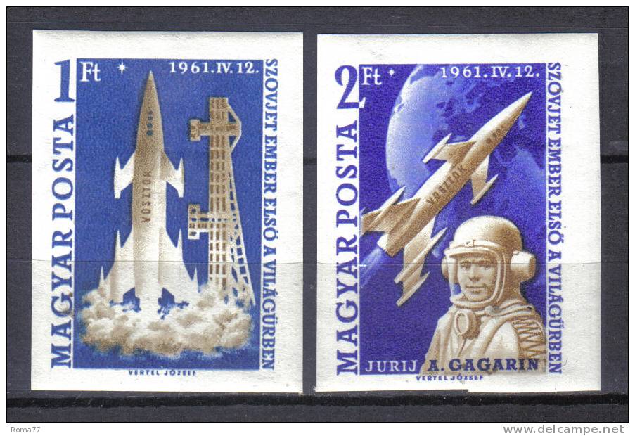 SS5378 - UNGHERIA , Gagarin La Serie 1429/1430 NON Dentellata  *** - Unused Stamps