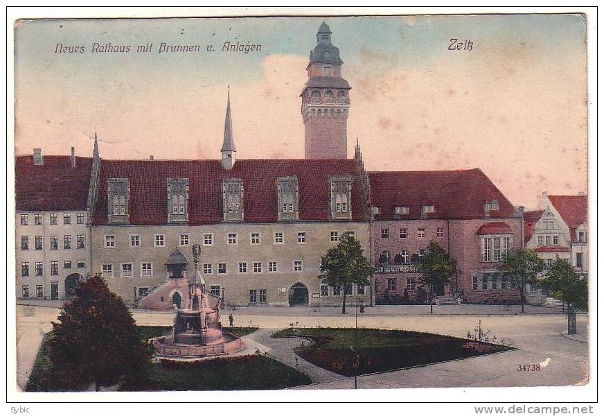 ZEITZ - Neues Rathaus Mit Brunnen U. Anlagen  - 1912 - Zeitz