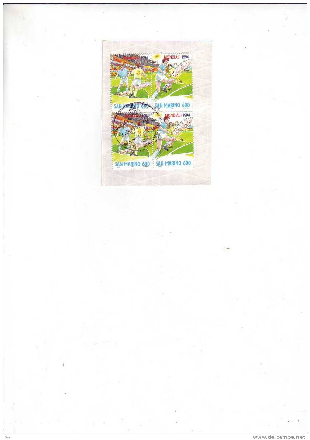 S: MARINO 1994 - Sassone  11418-1419°  (blocco Di 2) - Used Stamps