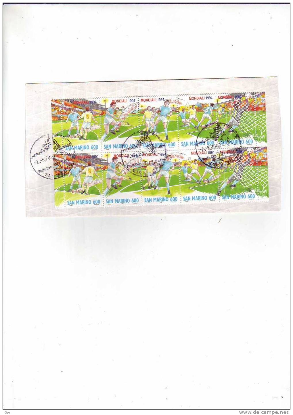 S: MARINO 1994 - Sassone  1418/22°  (blocco Di 2) - Used Stamps