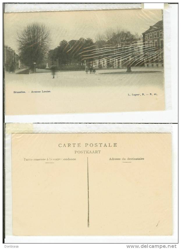 Bruxelles: Avenue Louise. Carte Postale Premiére Du ´900 (animée) - Prachtstraßen, Boulevards