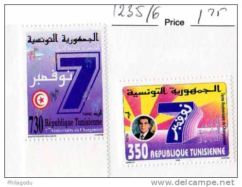 7°anniversaire Du Changement, 1235 / 1236**, Cote 4,20 € - Tunesië (1956-...)