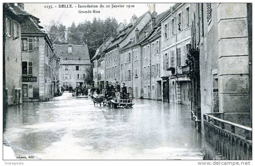 Delle - Inondation Du 20 Janvier 1910 - Grande Rue - Delle