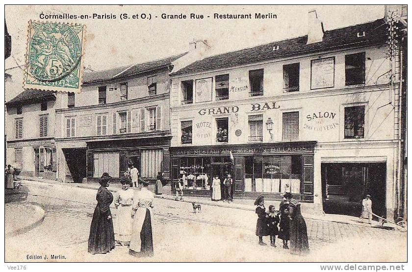 CORMEILLES-en-PARISIS(95)     / COMMERCES / CAFES-RESTAURANT / Grande Rue / Restaurant Merlin / Animation - Cormeilles En Parisis