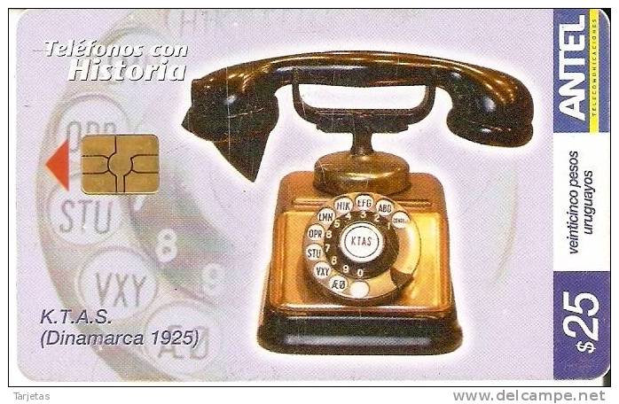 Nº 357 TARJETA TELEFONO K.T.A.S. (DINAMARCA 1925) - Uruguay