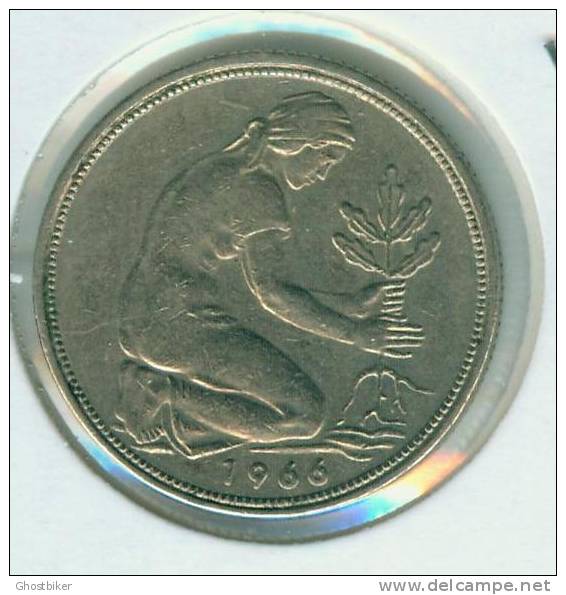 1966 J  50 Pfennig - 50 Pfennig