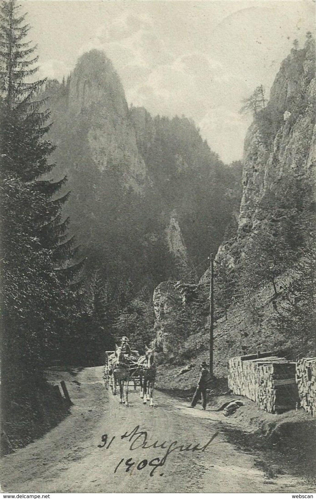 AK Semmering Adlitzgraben Kutsche 1909 K&k #04 - Semmering