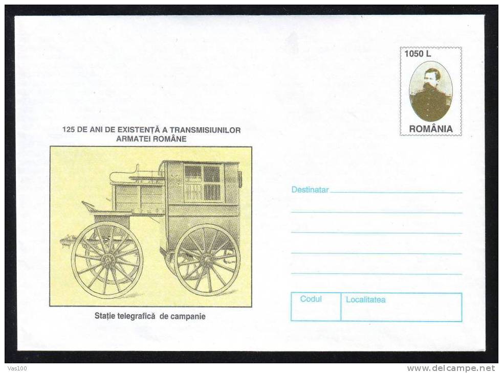 BASE TELEGRAPHES ARMY MOBILE COVER STATIONERY 1998,ROMANIA. - Télégraphes