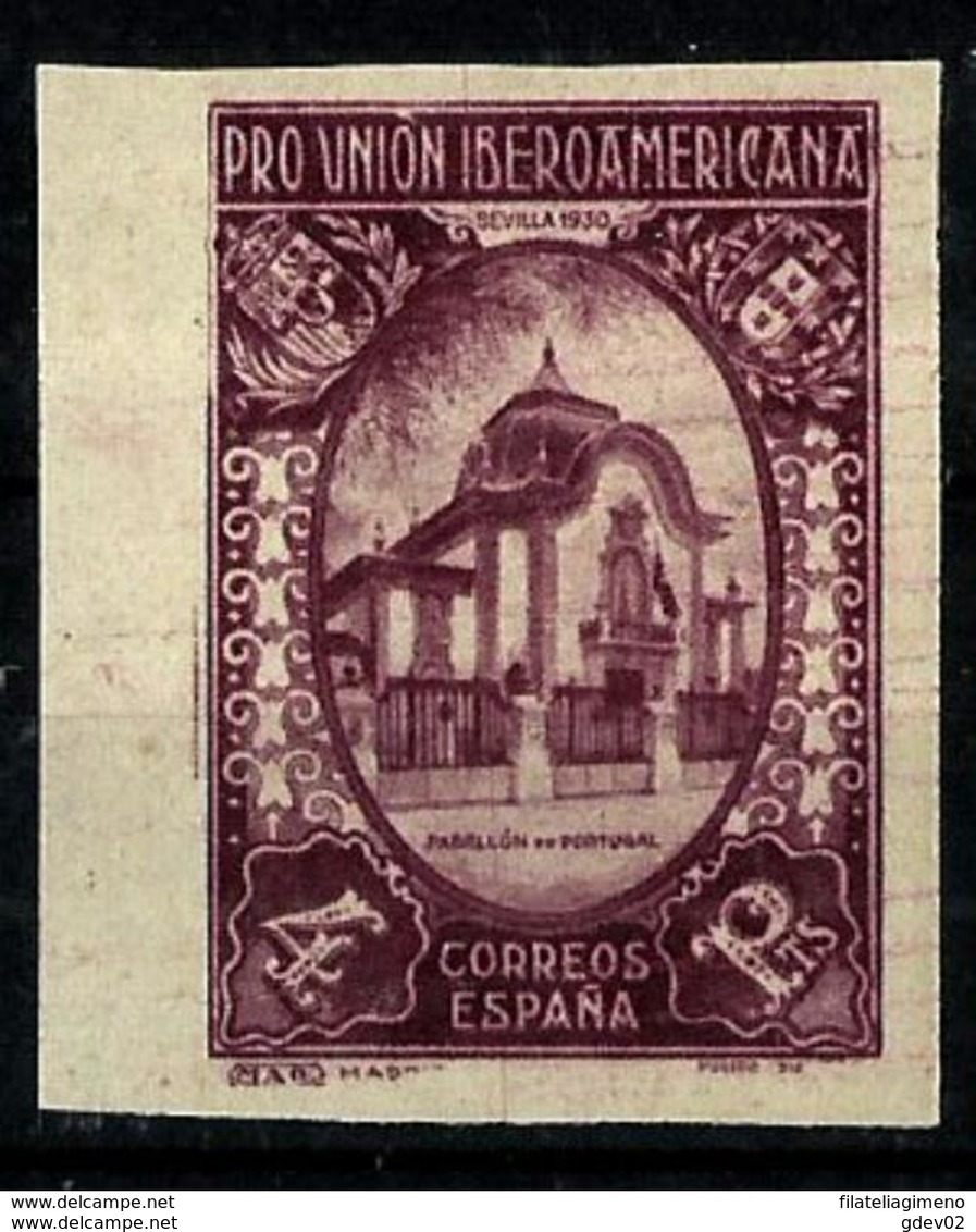 ES579CFSDBH-LB160TEUESVACU.Spain.Espagne. PABELLON  DE PORTUGAL. UNION IBEROAMERICANA.1930 (Ed 579s*) Nuevo,con Charnela - Errors & Oddities