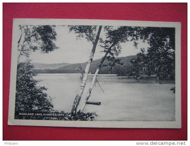 Highland Lake Winstead CT  Vintage Border B&W   { Ref100} - Sonstige & Ohne Zuordnung