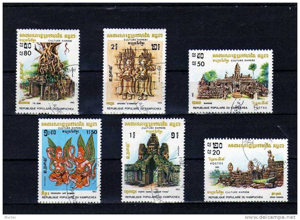 Kultur Und Kunstschätze 1983 Kambodscha 469-4 Plus 4-Block O 8€ Srah Srang Bakong Ta Som Angkor Bloc Sheet From Cambodga - Kampuchea