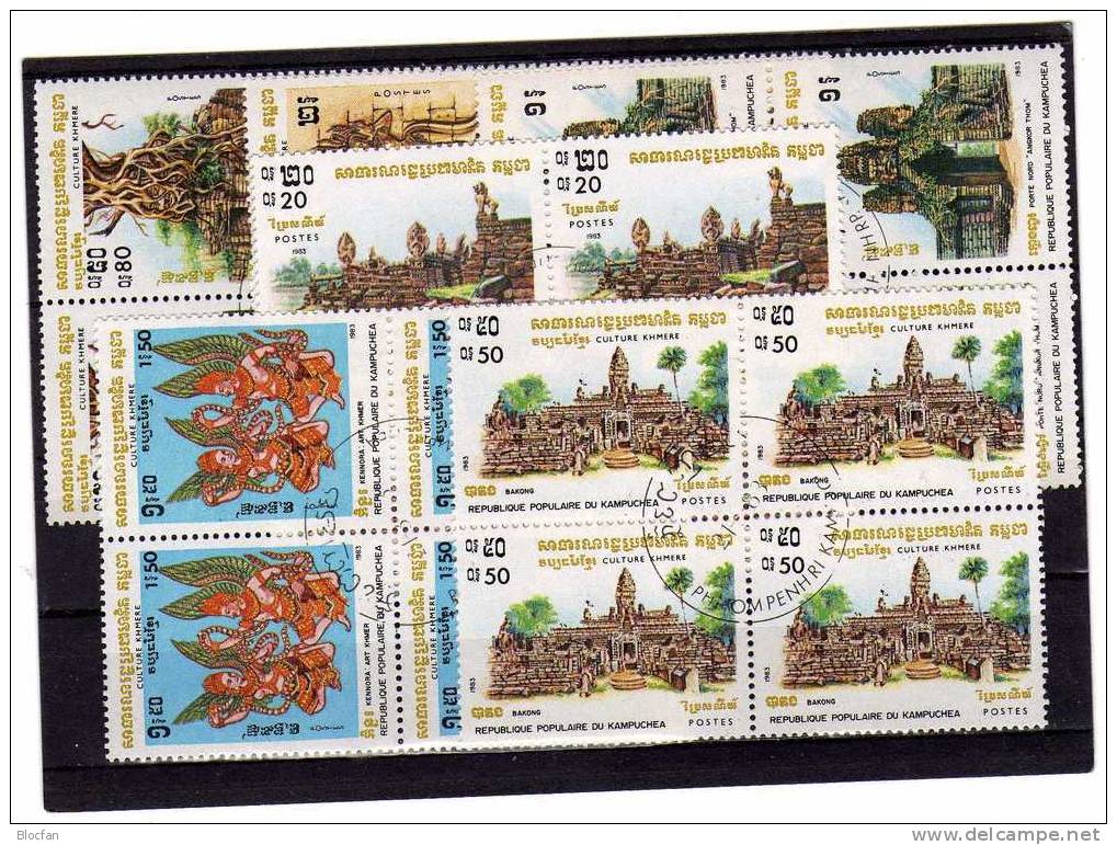 Kultur Und Kunstschätze 1983 Kambodscha 469-4 Plus 4-Block O 8€ Srah Srang Bakong Ta Som Angkor Bloc Sheet From Cambodga - Kampuchea