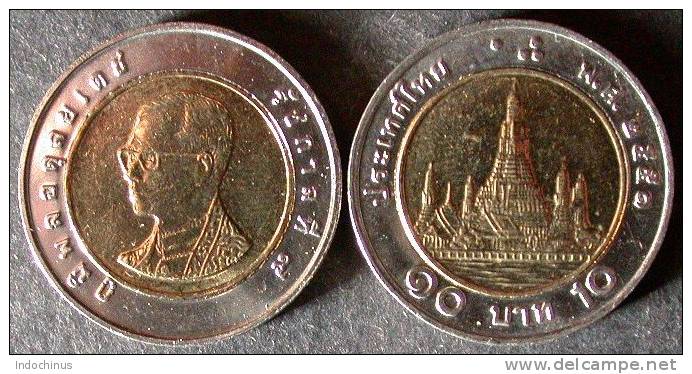 THAILANDE   10  BATH  2008 / 2551 Année Thaïlandaise  UNC / BU  THAILAND  PORT OFFERT - Thailand