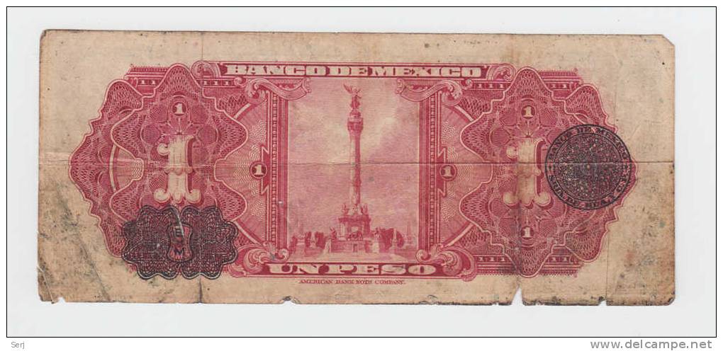 MEXICO 1 PESO 1936/1943 P 28c  28 C - Mexique