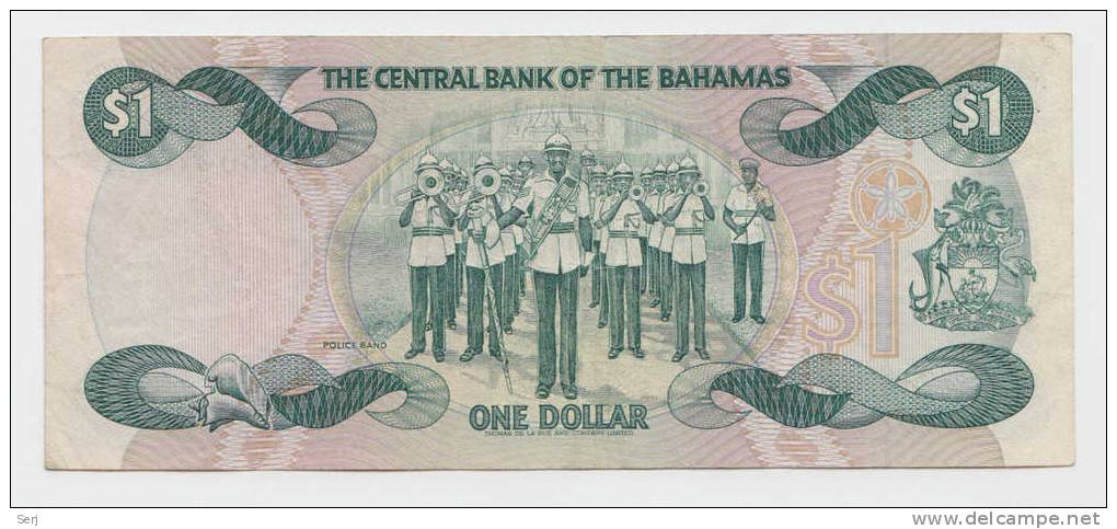 BAHAMAS 1 Dollar L 1974 ( 1984 ) P 43b 43 B - Bahamas