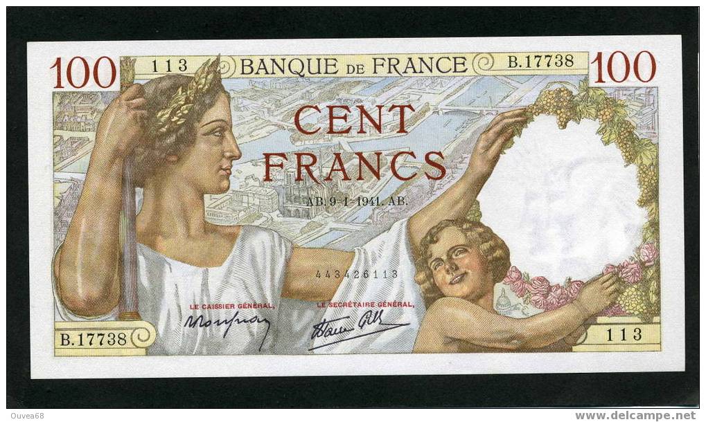 Billet De 100 Francs Sully Type 1939 Du 09/01/1941 Neuf ( UNC ) - 100 F 1939-1942 ''Sully''