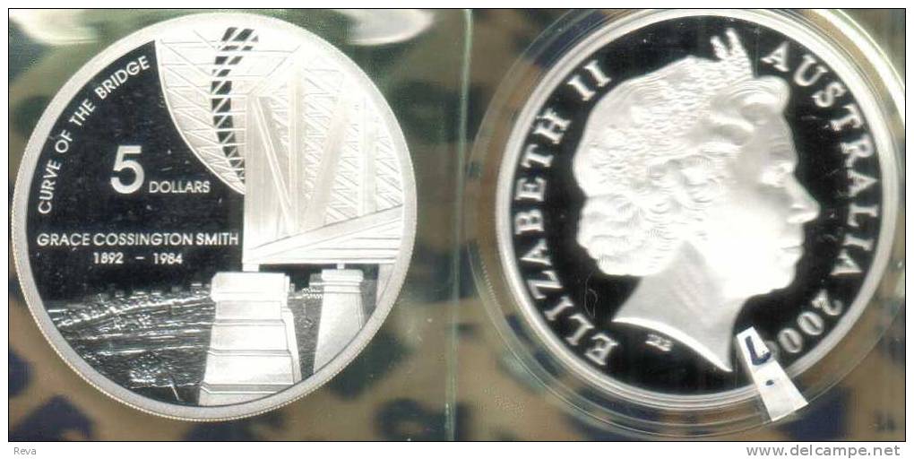 AUSTRALIA $5 PAINTING SYDNEY BRIDGE MASTERPIECES IN SILVER 2007 PROOF READ DESCRIPTION CAREFULLY!! - Other & Unclassified