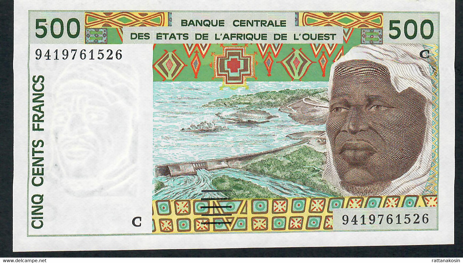 W.A.S. BURKINA FASO    P310Cd 500 FRANCS (19)94   AU = UNC. But 4 P.h. - Burkina Faso
