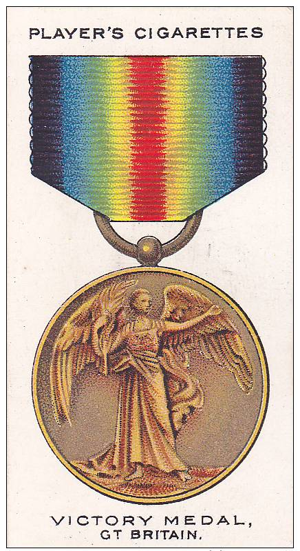 PLAYERS WAR DECORATIONS & MEDALS CARD No. 24 THE VICTORY MEDAL - Player's