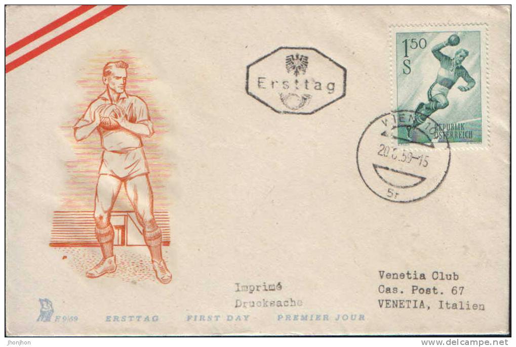 Austria-FDC 1959- Handball - Hand-Ball