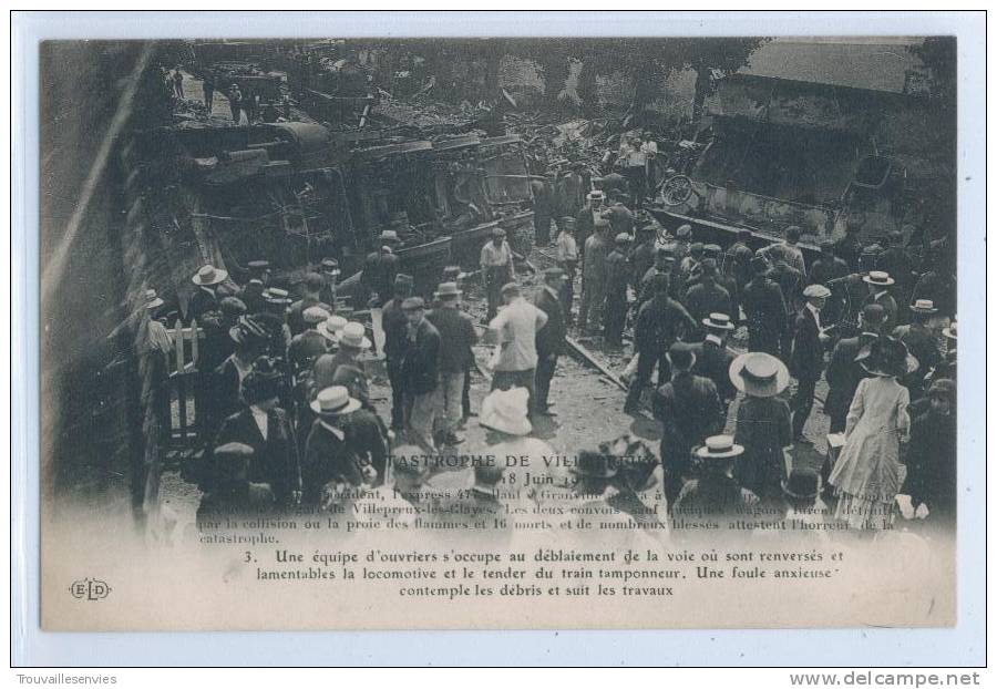 Catastrophe De VILLEPREUX-les-CLAYES - 18Juin1910 - 3. Une Equipe D'Ouvriers S'occupe Au ..... - Villepreux