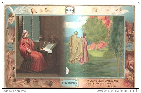 51991)cartolina Illustratoria Visione Dantesca Della Divina Commedia Di E. Sborgi - Kunstvoorwerpen
