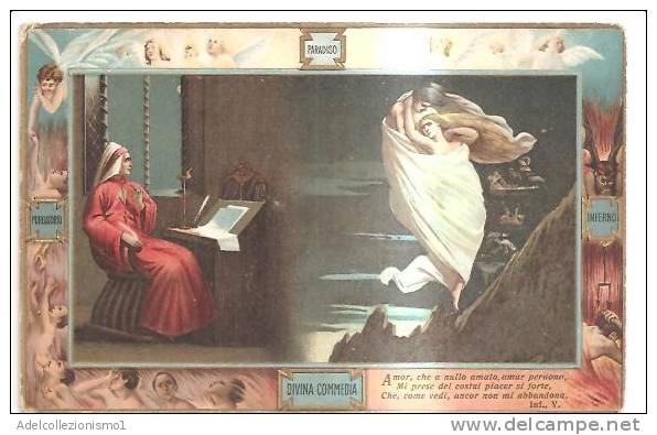 51992)cartolina Illustratoria Visione Dantesca Della Divina Commedia Di E. Sborgi - Kunstvoorwerpen