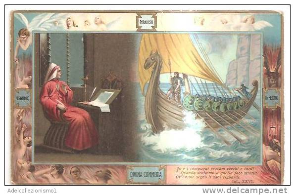 51994)cartolina Illustratoria Visione Dantesca Della Divina Commedia Di E. Sborgi - Kunstvoorwerpen