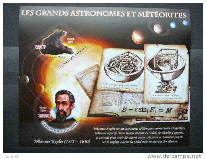 Mali 2010 J. Kepler Famous People Astronomie Meteorites Space S/s ** MNH Imperf. - Explorers