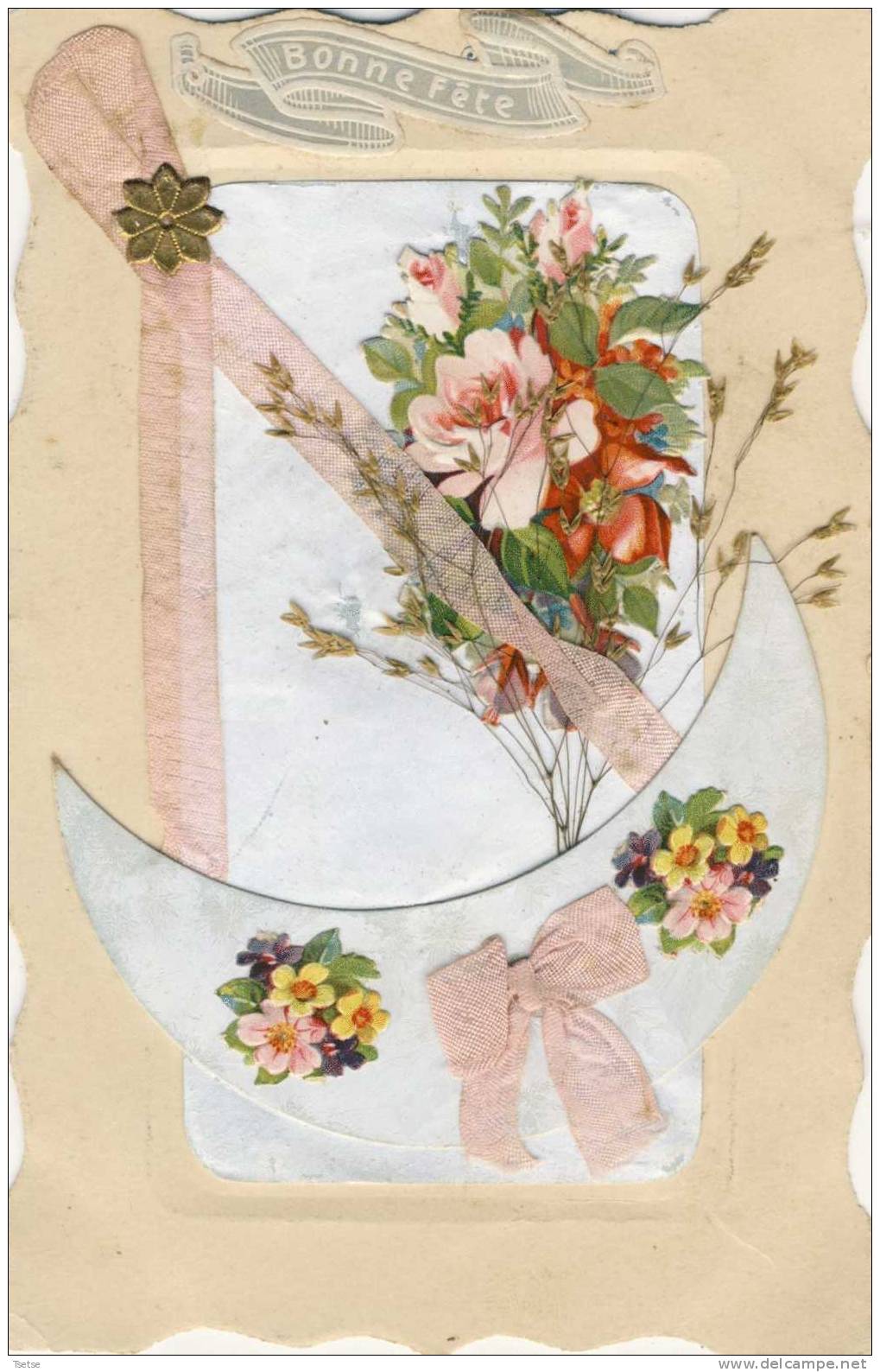 Superbe Carte Avec Roses - Découpi - 190? ( Voir Verso ) - Autres & Non Classés