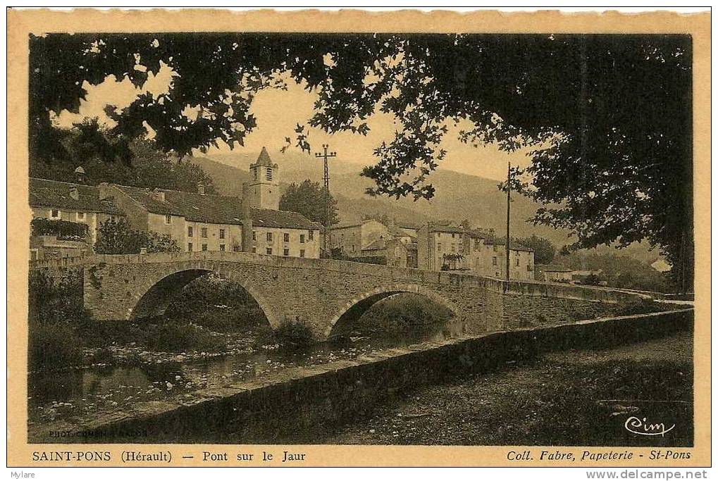 Cpa St Pons Pont Sur Le Jaur - Saint-Pons-de-Thomières