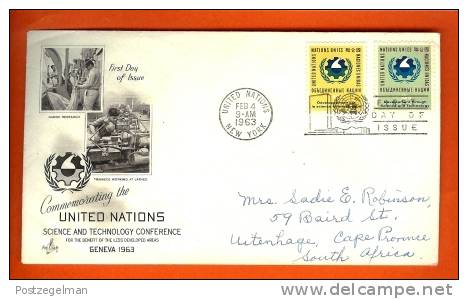 UNO NEW YORK 1963 FDC With Address Science And Technology 124-125 - Other & Unclassified