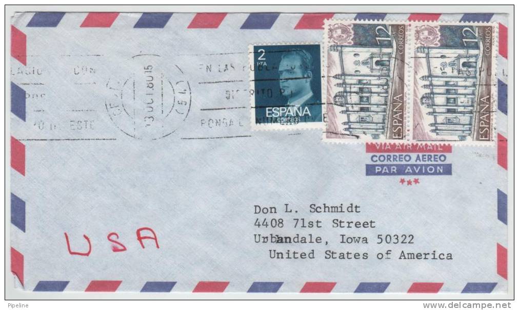 Spain Air Mail Cover Sent To USA 13-10-1980 - Cartas & Documentos