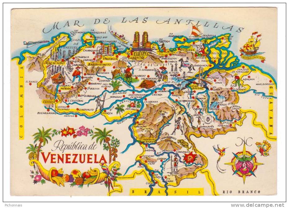 Venezuela Carte Déssinée Du Pays Map Illustrated - Venezuela