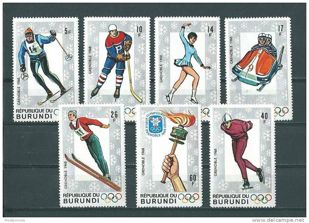 Burundi:  260/ 266 ** Grenoble - Invierno 1968: Grenoble