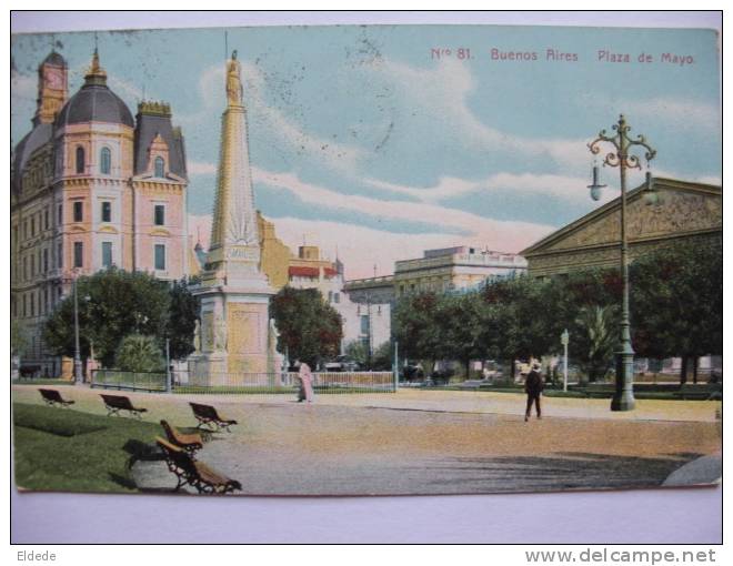 Buenos Aires  Plaza De Mayo Circulada 1909  Edicion Fumagalli - Argentine