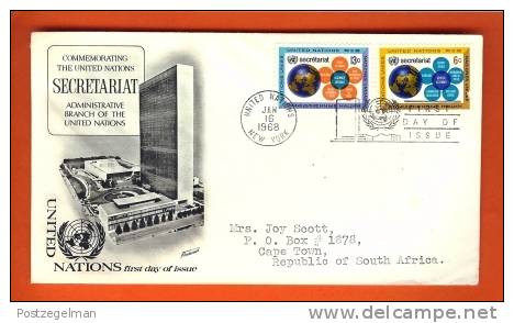 UNO NEW YORK 1968 FDC With Address Secretariat 196-197 - Other & Unclassified