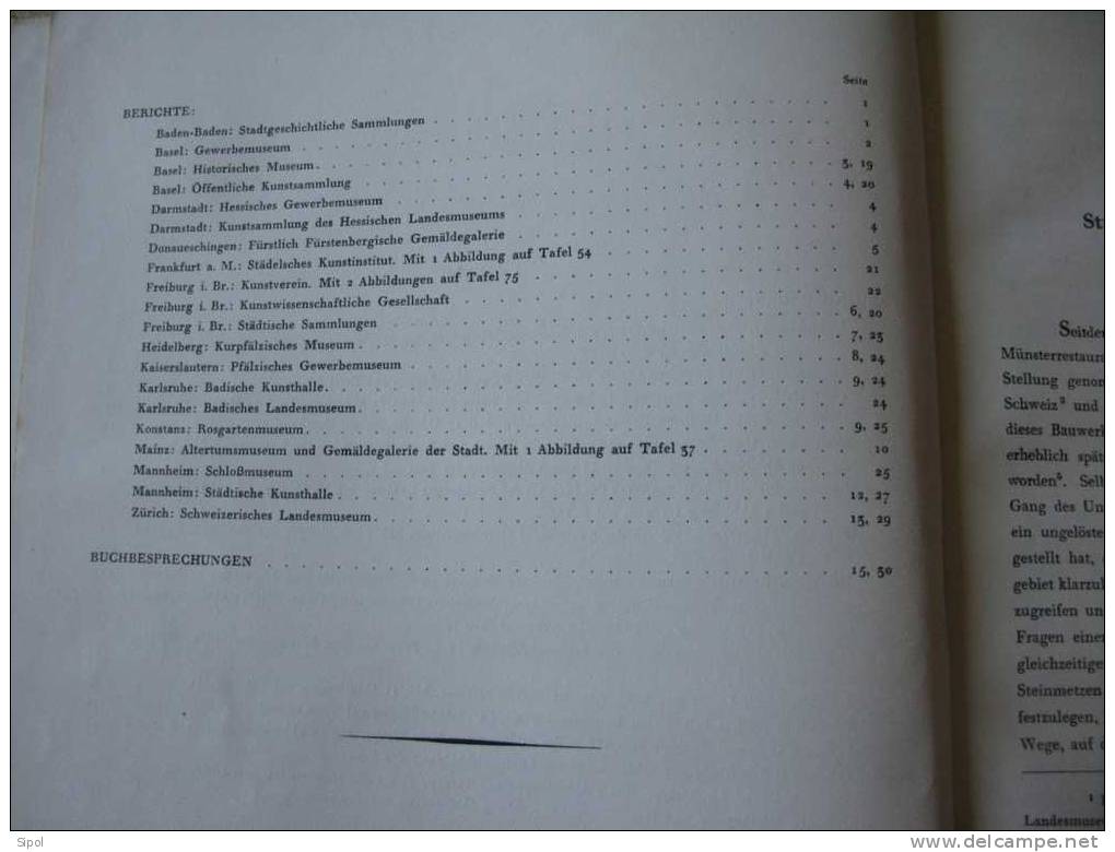 Oberrheinische Kunst Vierteljahresberichte Der Oberrheinische Museen 1928 Urban Verlag:freiburg Im Breisgau - Musées & Expositions