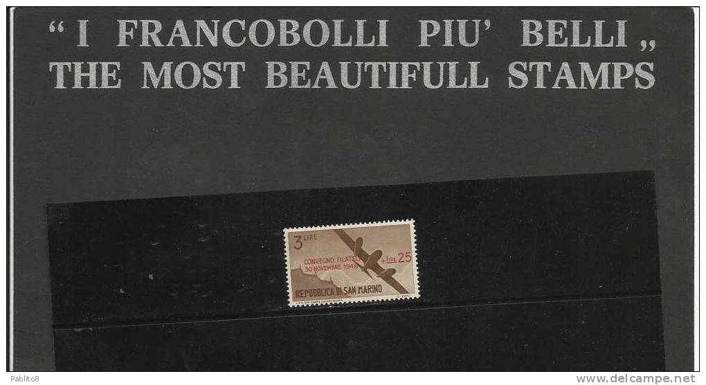 SAN MARINO 1946 CONVEGNO FILATELICO L.25 SU 3 MNH - Unused Stamps