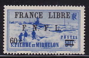 SPM  Paysages  Surchargé «FRANCE LIBRE F.F.N.L.» Et 60c Sur 90 C.  Yv 276 * MH - Sonstige & Ohne Zuordnung