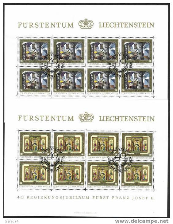 Liechtenstein : Série 647/650 En Feuillets De 8 Oblitérés.. Liquidation à 10 % De La Cote !!! - Blocks & Kleinbögen
