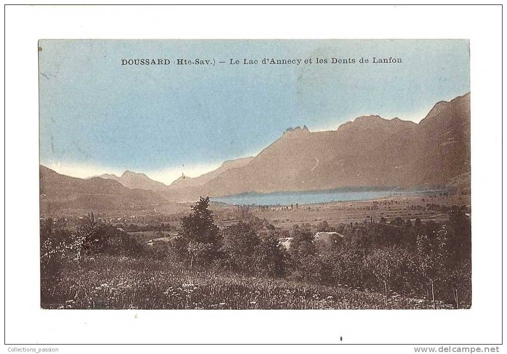Cp, 74, Doussard, Le Lac D'Annecy Et Les Dents De Lanfon - Doussard