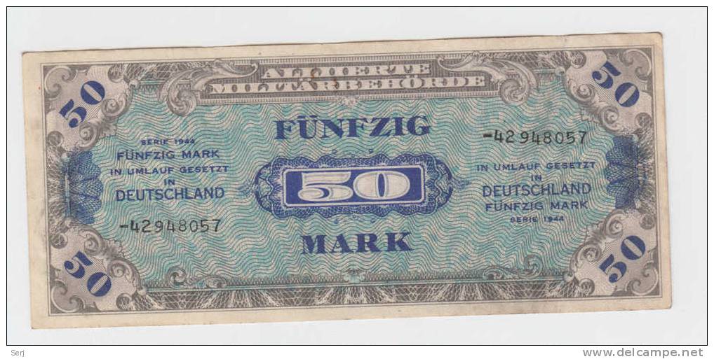 GERMANY ALLEMAGNE 50 MARK 1944 P 196d  196 D - 50 Mark