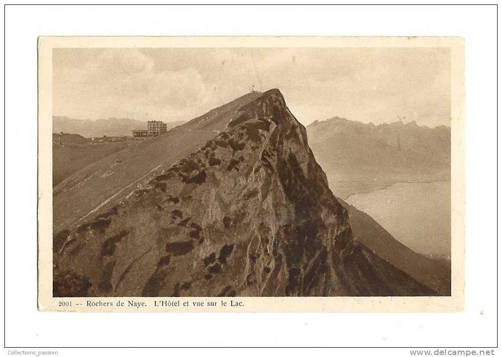 Cp, Suisse, Rochers De Naye, L'Hôtel Et Vue Sur Le Lac - Roche