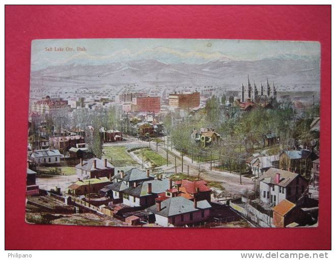 Salt Lake City UT   Birds Eye View  1917 Cancel  { Ref 101} - Salt Lake City