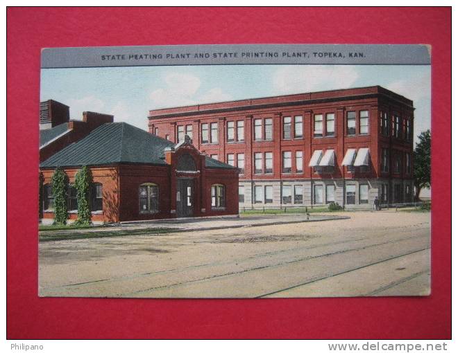 Topeka Ks  State Printing Plant     Circa 1907   { Ref 101} - Sonstige & Ohne Zuordnung
