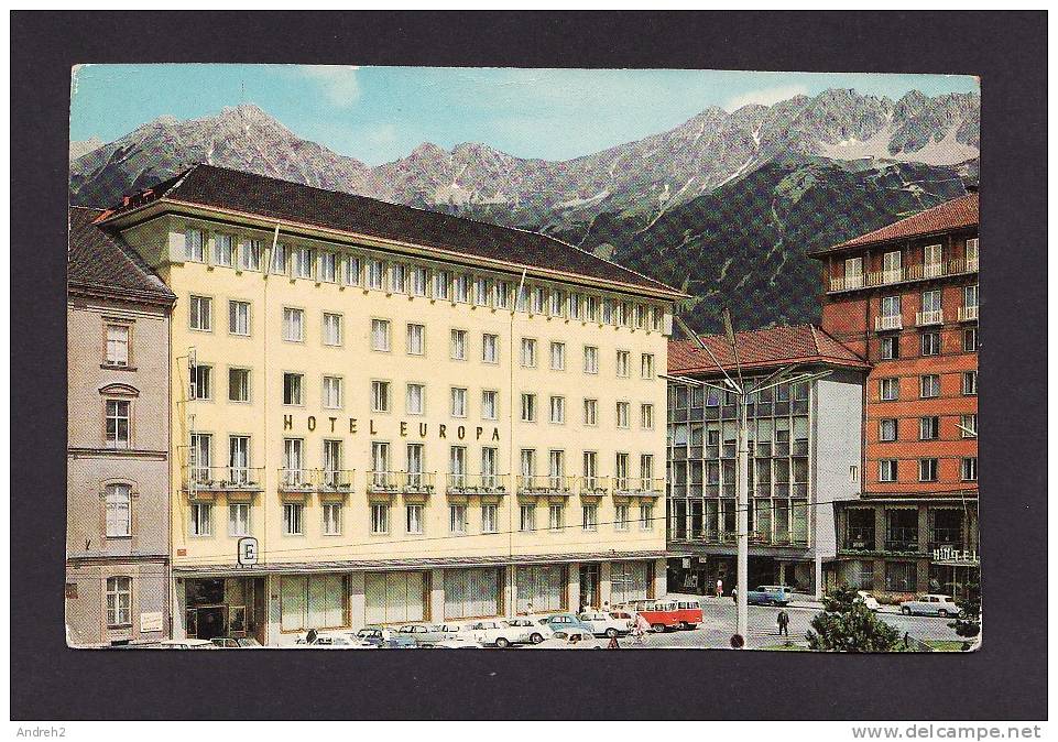 HÔTEL - HOTEL EUROPA - AUTRICHE INNSBRUCK TYROL - OBLITÉRÉE - TIMBRES - VOITURES ANCIENNES - Hotels & Restaurants