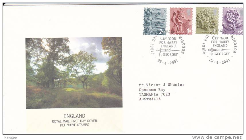 Great Britain 2001 Definitive Stamps FDC - 2001-2010 Em. Décimales