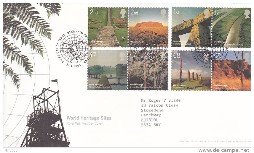 Great Britain 2005 World Heritage Sites FDC - 2001-2010 Em. Décimales