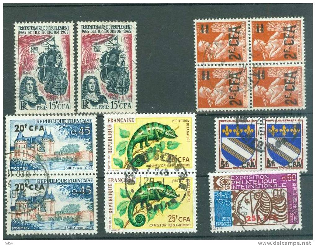 Lot De  12 Timbres De Réunion Oblitéré  - Ay2801 - Andere & Zonder Classificatie